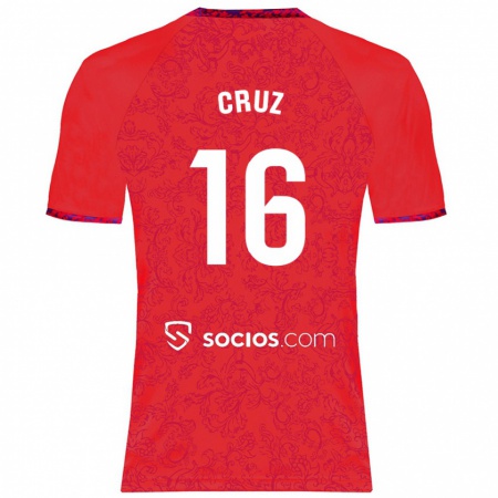 Kandiny Dames Jesús Cruz #16 Rood Uitshirt Uittenue 2024/25 T-Shirt