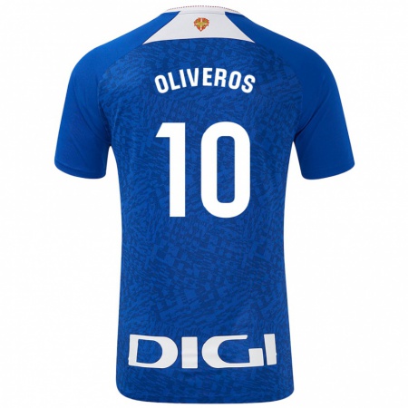 Kandiny Donna Maglia Aimar Oliveros #10 Blu Royal Kit Gara Away 2024/25 Maglietta