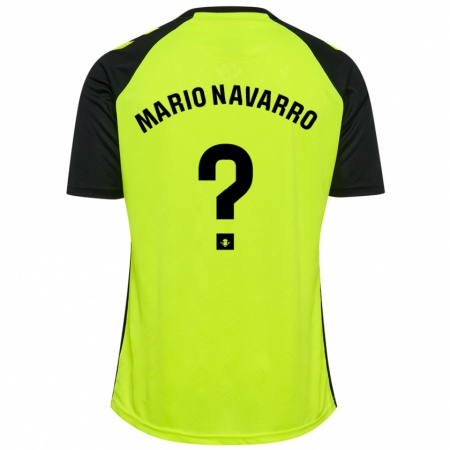 Kandiny Damen Mario Navarro #0 Fluoreszierendes Gelb Schwarz Auswärtstrikot Trikot 2024/25 T-Shirt Österreich