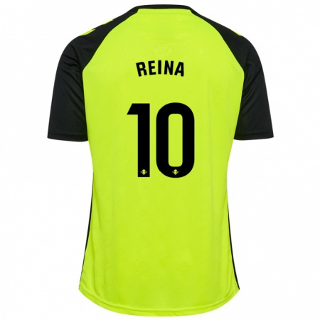 Kandiny Donna Maglia Carlos Reina #10 Giallo Fluorescente Nero Kit Gara Away 2024/25 Maglietta