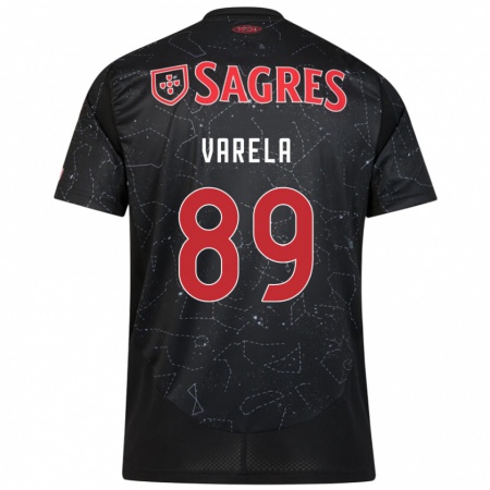 Kandiny Donna Maglia Gustavo Varela #89 Nero Rosso Kit Gara Away 2024/25 Maglietta