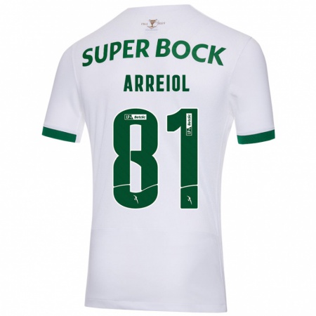 Kandiny Donna Maglia Henrique Arreiol #81 Bianco Verde Kit Gara Away 2024/25 Maglietta