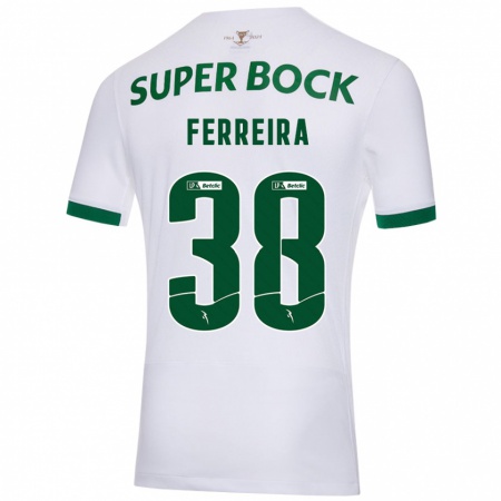 Kandiny Donna Maglia Marta Ferreira #38 Bianco Verde Kit Gara Away 2024/25 Maglietta