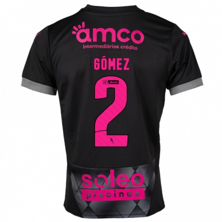 Kandiny Dames Víctor Gómez #2 Zwart Roze Uitshirt Uittenue 2024/25 T-Shirt