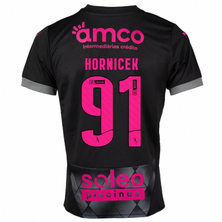 Kandiny Dames Lukas Hornicek #91 Zwart Roze Uitshirt Uittenue 2024/25 T-Shirt