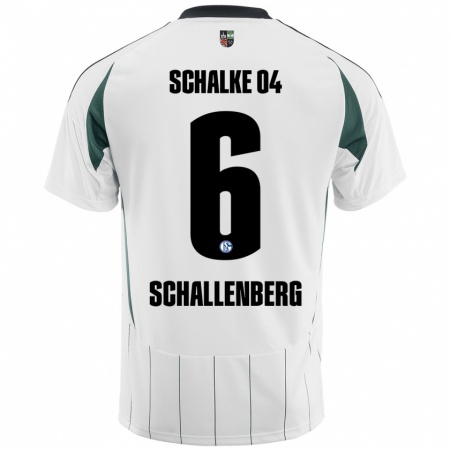 Kandiny Dames Ron Schallenberg #6 Wit Groen Uitshirt Uittenue 2024/25 T-Shirt