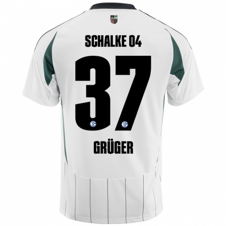 Kandiny Dames Max Grüger #37 Wit Groen Uitshirt Uittenue 2024/25 T-Shirt