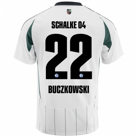 Kandiny Dames Philip Buczkowski #22 Wit Groen Uitshirt Uittenue 2024/25 T-Shirt