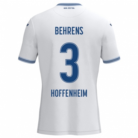 Kandiny Dames Hennes Behrens #3 Wit Blauw Uitshirt Uittenue 2024/25 T-Shirt