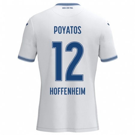 Kandiny Dames Miguel Poyatos #12 Wit Blauw Uitshirt Uittenue 2024/25 T-Shirt