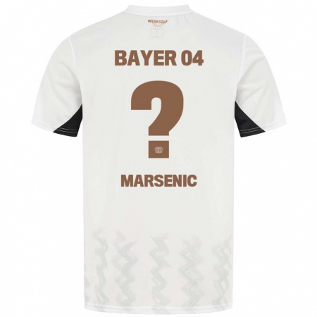 Kandiny Mujer Camiseta Matija Marsenic #0 Blanco Negro 2ª Equipación 2024/25 La Camisa México