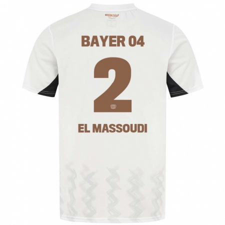 Kandiny Donna Maglia Nassim El Massoudi #2 Bianco Nero Kit Gara Away 2024/25 Maglietta