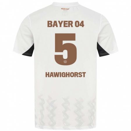 Kandiny Dames Ben Hawighorst #5 Wit Zwart Uitshirt Uittenue 2024/25 T-Shirt