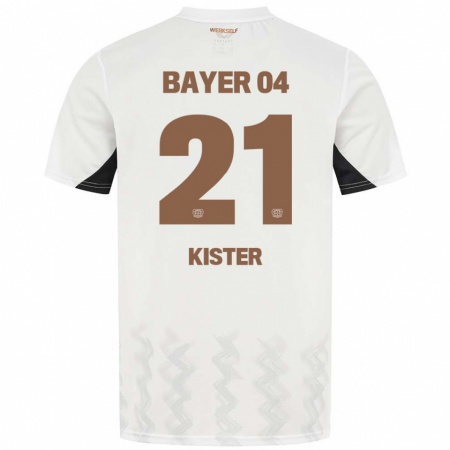 Kandiny Dames Akim Kister #21 Wit Zwart Uitshirt Uittenue 2024/25 T-Shirt