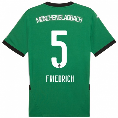 Kandiny Dames Marvin Friedrich #5 Groen Wit Uitshirt Uittenue 2024/25 T-Shirt