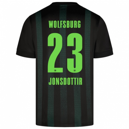 Kandiny Dames Sveindís Jane Jónsdóttir #23 Donkergroen Uitshirt Uittenue 2024/25 T-Shirt