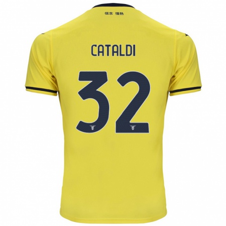 Kandiny Dames Danilo Cataldi #32 Geel Uitshirt Uittenue 2024/25 T-Shirt