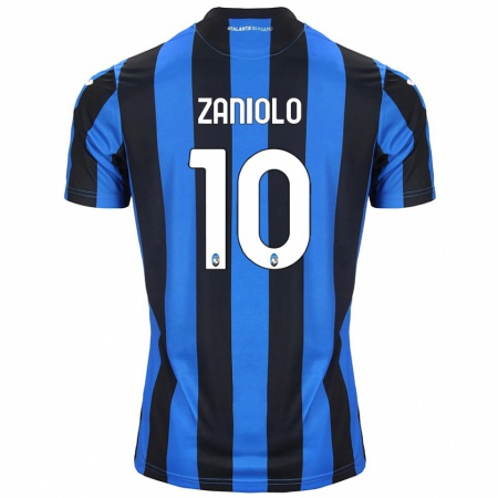 Kandiny Kinderen Nicolò Zaniolo #10 Blauw Zwart Thuisshirt Thuistenue 2024/25 T-Shirt