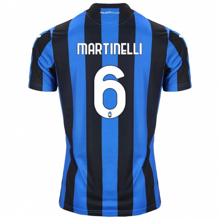 Kandiny Kinderen Gabriel Martinelli #6 Blauw Zwart Thuisshirt Thuistenue 2024/25 T-Shirt