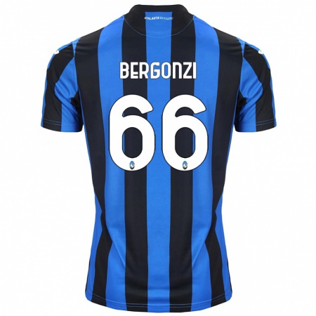 Kandiny Kinderen Federico Bergonzi #66 Blauw Zwart Thuisshirt Thuistenue 2024/25 T-Shirt