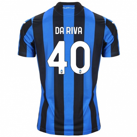 Kandiny Bambino Maglia Jacopo Da Riva #40 Blu Nero Kit Gara Home 2024/25 Maglietta