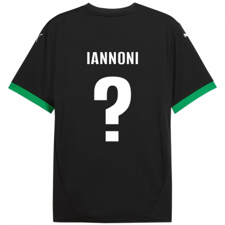 Kandiny Kinderen Edoardo Iannoni #0 Zwart Donkergroen Thuisshirt Thuistenue 2024/25 T-Shirt