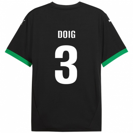 Kandiny Kinderen Josh Doig #3 Zwart Donkergroen Thuisshirt Thuistenue 2024/25 T-Shirt