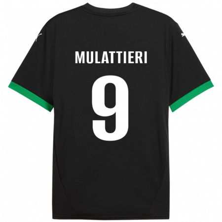 Kandiny Kinderen Samuele Mulattieri #9 Zwart Donkergroen Thuisshirt Thuistenue 2024/25 T-Shirt