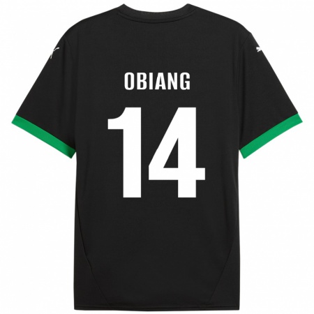 Kandiny Niño Camiseta Pedro Obiang #14 Negro Verde Oscuro 1ª Equipación 2024/25 La Camisa México