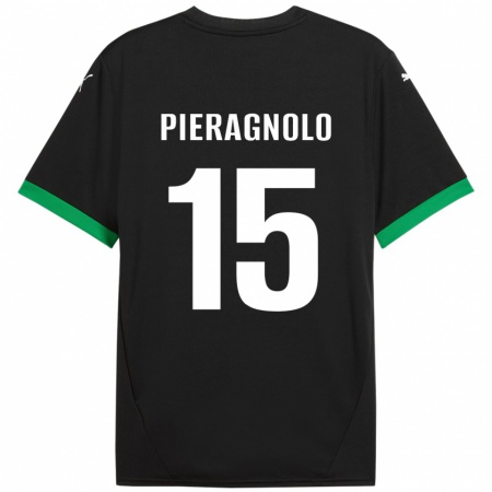 Kandiny Bambino Maglia Edoardo Pieragnolo #15 Nero Verde Scuro Kit Gara Home 2024/25 Maglietta