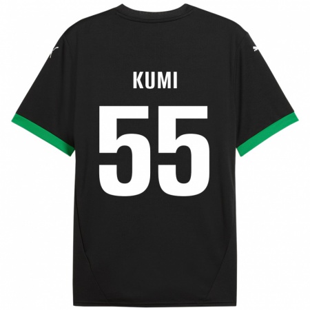 Kandiny Kinderen Justin Kumi #55 Zwart Donkergroen Thuisshirt Thuistenue 2024/25 T-Shirt