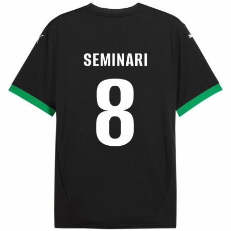 Kandiny Kinderen Giacomo Seminari #8 Zwart Donkergroen Thuisshirt Thuistenue 2024/25 T-Shirt