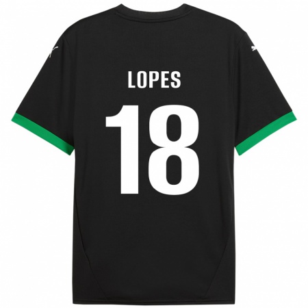 Kandiny Kinderen Emerick Lopes #18 Zwart Donkergroen Thuisshirt Thuistenue 2024/25 T-Shirt