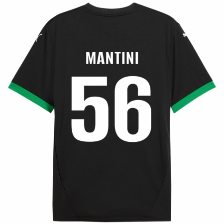 Kandiny Kinderen Raffaele Mantini #56 Zwart Donkergroen Thuisshirt Thuistenue 2024/25 T-Shirt