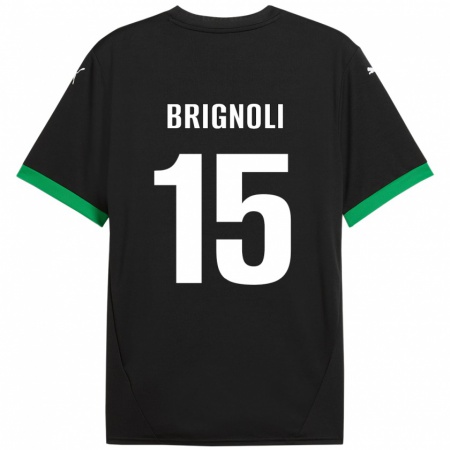 Kandiny Kinderen Benedetta Brignoli #15 Zwart Donkergroen Thuisshirt Thuistenue 2024/25 T-Shirt