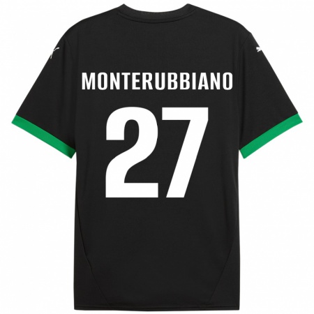 Kandiny Kinderen Valeria Monterubbiano #27 Zwart Donkergroen Thuisshirt Thuistenue 2024/25 T-Shirt