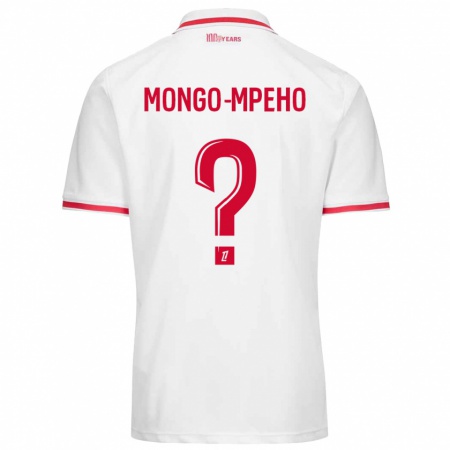 Kandiny Kinderen Djordan Mongo-Mpeho #0 Wit Rood Thuisshirt Thuistenue 2024/25 T-Shirt