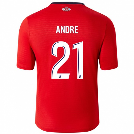 Kandiny Kinderen Benjamin André #21 Rood Wit Thuisshirt Thuistenue 2024/25 T-Shirt