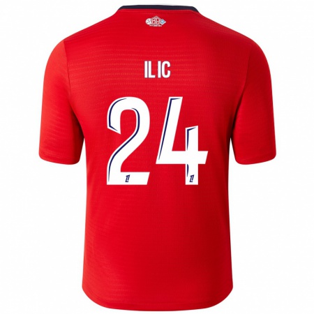 Kandiny Bambino Maglia Andrej Ilic #24 Rosso Bianco Kit Gara Home 2024/25 Maglietta