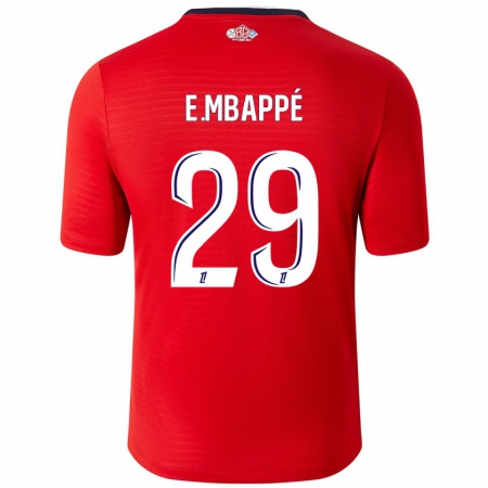 Kandiny Kinderen Ethan Mbappé #29 Rood Wit Thuisshirt Thuistenue 2024/25 T-Shirt