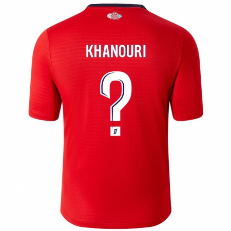 Kandiny Bambino Maglia Adam Khanouri #0 Rosso Bianco Kit Gara Home 2024/25 Maglietta