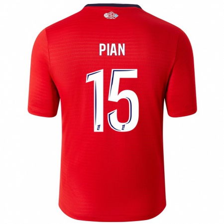 Kandiny Bambino Maglia Julie Pian #15 Rosso Bianco Kit Gara Home 2024/25 Maglietta