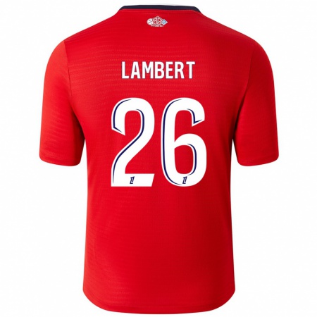 Kandiny Niño Camiseta Anaïs Lambert #26 Rojo Blanco 1ª Equipación 2024/25 La Camisa