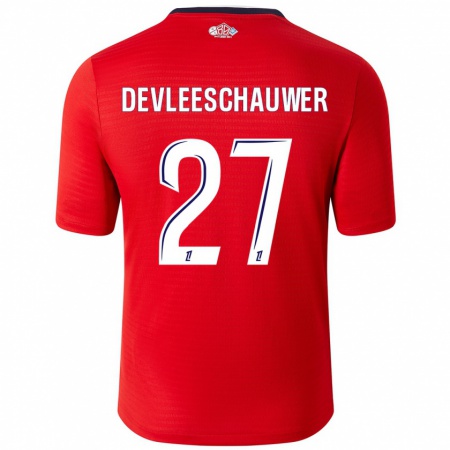 Kandiny Kinder Gwenaëlle Devleeschauwer #27 Rot Weiß Heimtrikot Trikot 2024/25 T-Shirt Österreich