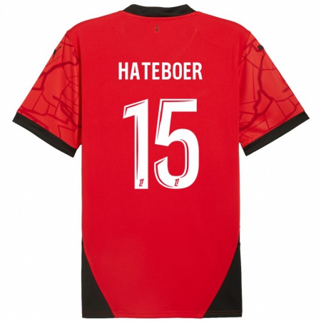 Kandiny Bambino Maglia Hans Hateboer #15 Rosso Nero Kit Gara Home 2024/25 Maglietta