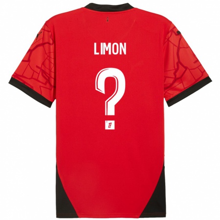 Kandiny Kinderen Paolo Limon #0 Rood Zwart Thuisshirt Thuistenue 2024/25 T-Shirt