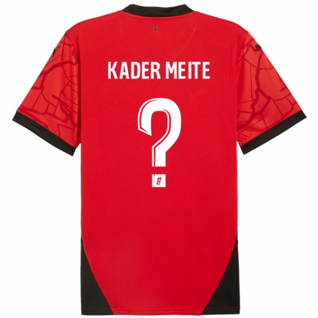 Kandiny Kinderen Mohamed Kader Meïté #0 Rood Zwart Thuisshirt Thuistenue 2024/25 T-Shirt