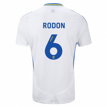 Kandiny Kinderen Joe Rodon #6 Wit Blauw Thuisshirt Thuistenue 2024/25 T-Shirt