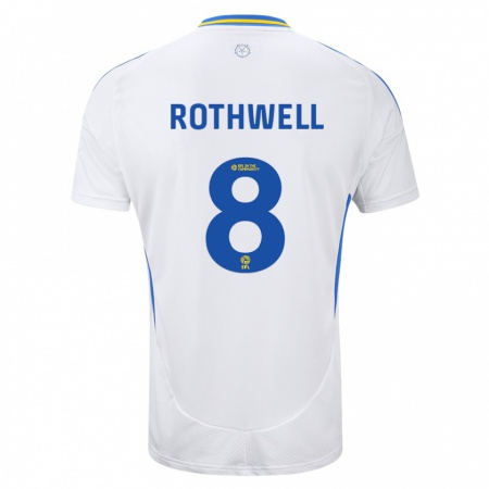 Kandiny Kinderen Joe Rothwell #8 Wit Blauw Thuisshirt Thuistenue 2024/25 T-Shirt