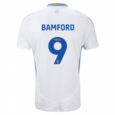 Kandiny Kinderen Patrick Bamford #9 Wit Blauw Thuisshirt Thuistenue 2024/25 T-Shirt